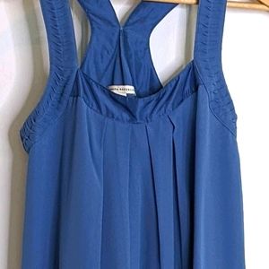 Blue Silk Baby Doll Dress Petite Banana Republic